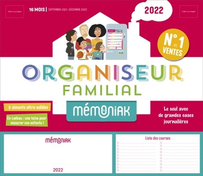 Organiseur familial 2022 : 16 mois, de septembre 2021 à décembre 2022