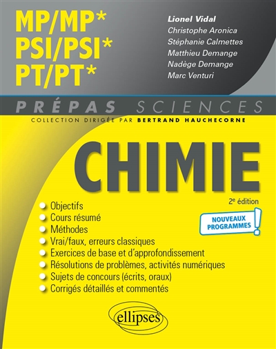 Chimie MP, MP*, PSI, PSI*, PT, PT* : nouveaux programmes !