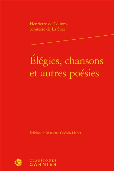 Elégies, chansons et autres poésies