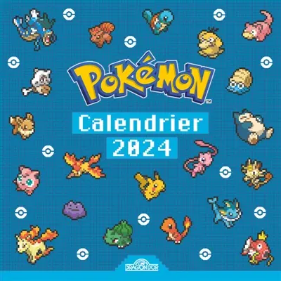 Pokémon : Calendrier Pixel Art : Bonne année 2024 avec Pokémon