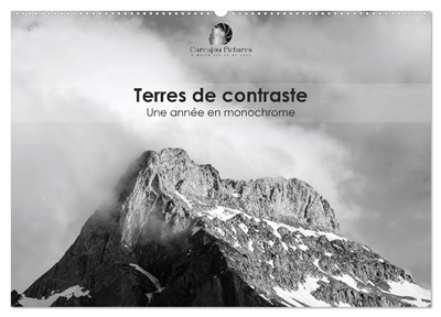 Terres de contraste – Une année en monochrome (Calendrier mural 2026 DIN A2 vertical), CALVENDO calendrier mensuel : Un calendrier artistique et élégant qui révèle, mois après mois, la puissance et la poésie des paysages en noir et blanc.