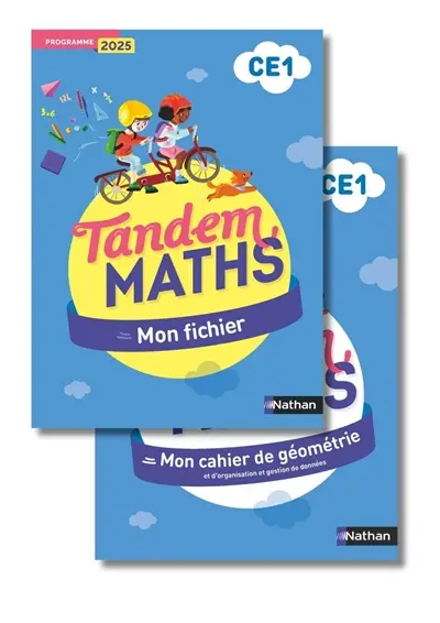 Tandem, maths CE1 : mon fichier + mon cahier de géométrie : programme 2025