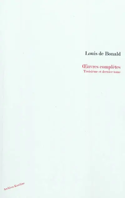 Oeuvres complètes. Vol. 3