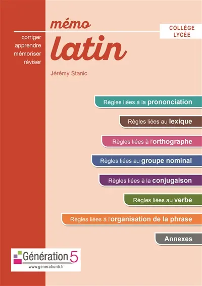 Mémo latin : collège, lycée