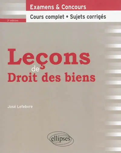 Leçons de droit des biens : cours complet et sujets corrigés