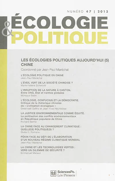 Ecologie et politique, n° 47. Les écologies politiques d'aujourd'hui (3) : Chine