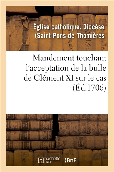 Mandement touchant...