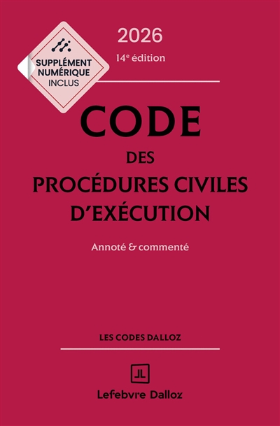 Code des procédures civiles d'exécution 2026 : annoté & commenté