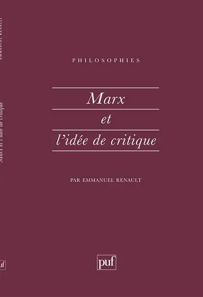 Marx et l'idée de critique