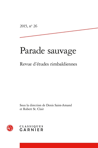 Parade sauvage : revue d'études rimbaldiennes, n° 26