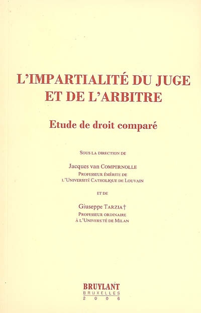 L'impartialité du juge et de l'arbitre : étude de droit comparé
