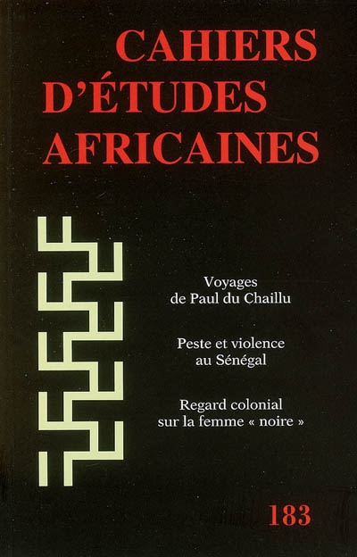 Cahiers d'études africaines, n° 183