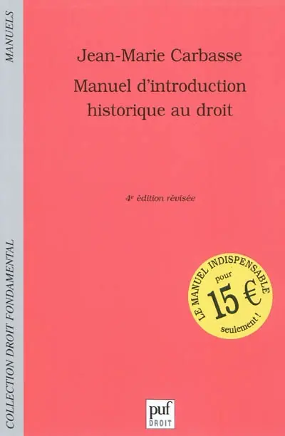 Manuel d'introduction historique au droit