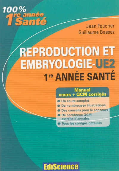 Reproduction et embryologie, UE2 1re année santé
