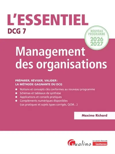 Management des organisations : DCG 7 : nouveau programme 2026-2027 Management des organisations : DCG 7 : nouveau programme 2026-2027