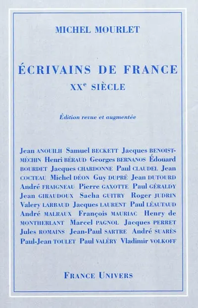 Ecrivains de France, XXe siècle