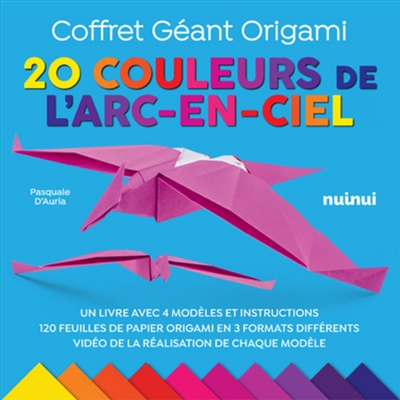 Coffret géant origami : 20 couleurs de l'arc-en-ciel