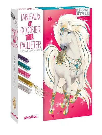 Chevaux scintillants : tableaux à colorier et à pailleter