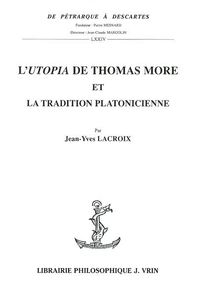 L'Utopia de Thomas More et la tradition platonicienne