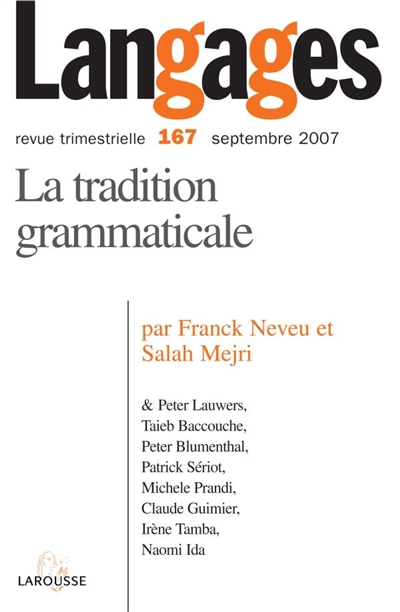 Langages, n° 167. La tradition grammaticale