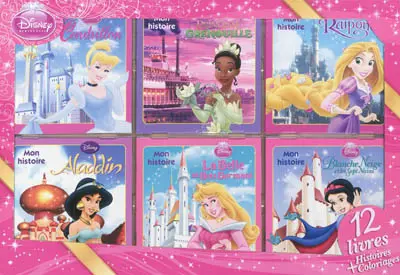 Disney princesse : 12 livres, histoires + coloriages