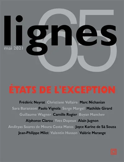 Lignes, n° 65. Etats de l'exception
