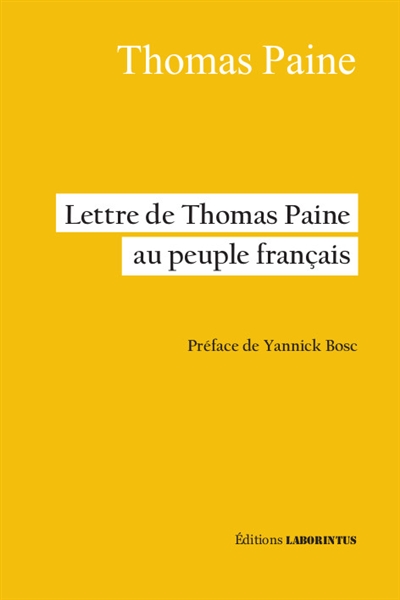 Lettre de Thomas Paine au peuple français
