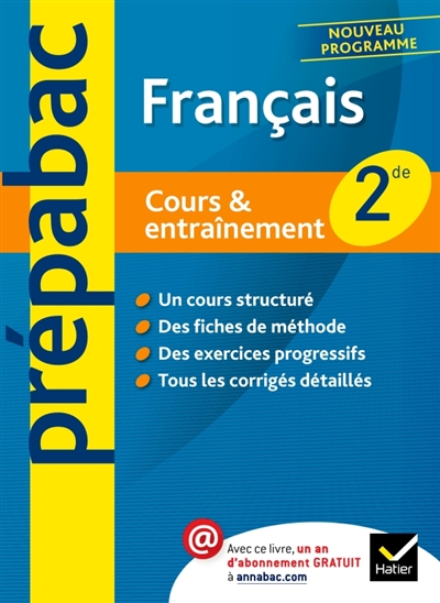 Français 2de : cours & entraînement : nouveau programme