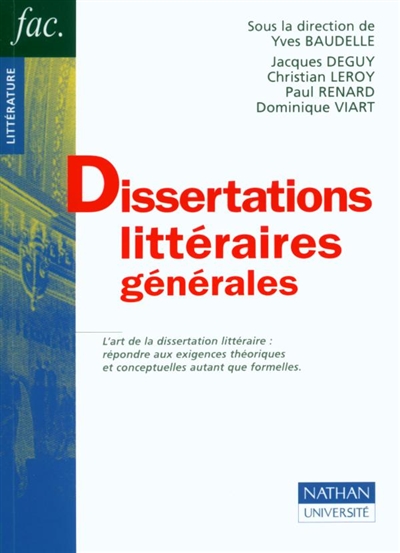 Dissertations littéraires générales