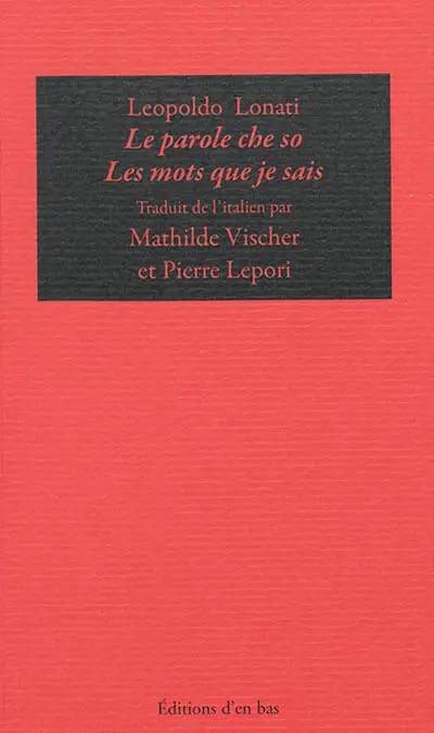 Le parole che so. Les mots que je sais