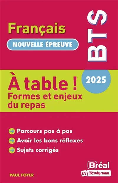 A table : BTS français 2025-2026 : nouvelle épreuve