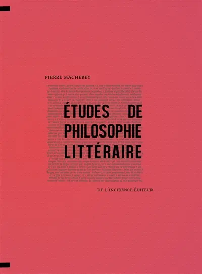 Etudes de philosophie littéraire