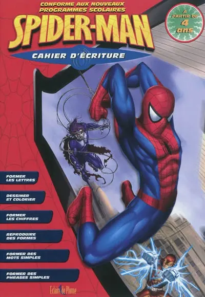Cahier d'écriture Spiderman, 4 ans