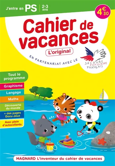 Cahier de vacances j'entre en PS, 2-3 ans : tout le programme