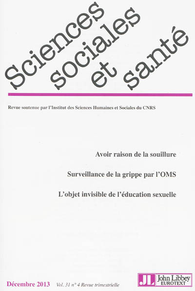 Sciences sociales et santé, n° 4 (2013)
