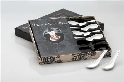 Dîner à la cuillère : un livre de 40 recettes et 6 cuillères de présentation