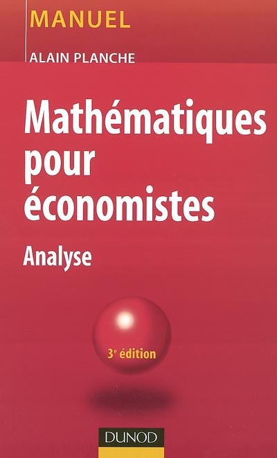 Mathématiques pour économistes : analyse