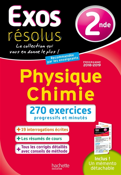 Physique chimie 2de : programme 2018-2019