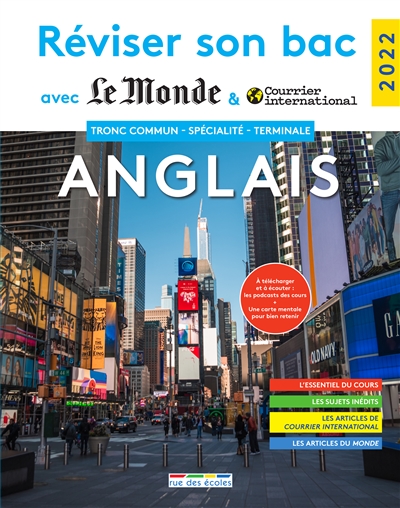 Anglais-LLCER anglais, tronc commun, spécialité terminale : 2022