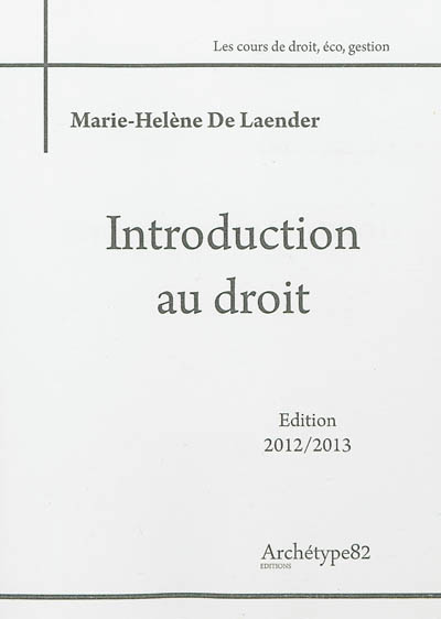 Introduction au droit : 2012-2013