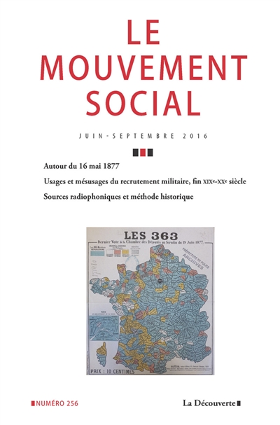 Mouvement social (Le), n° 256. Autour du 16 mai 1877