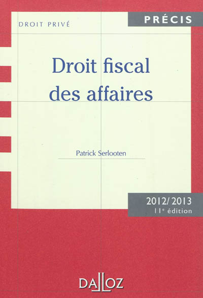 Droit fiscal des affaires : 2012-2013