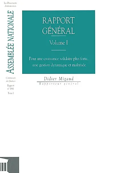 Rapport général : rapport fait au nom de la Commission des finances, de l'économie générale et du plan sur le projet de loi de finances pour 2000