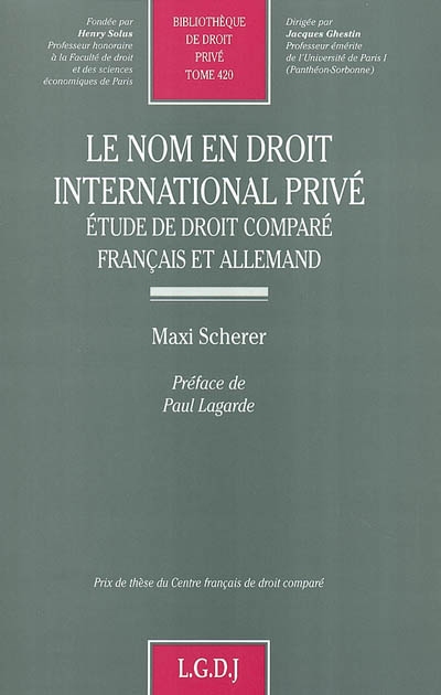 le nom en droit international privé : étude de droit comparé français et allemand