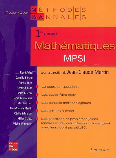 Mathématiques MPSI : 1re année