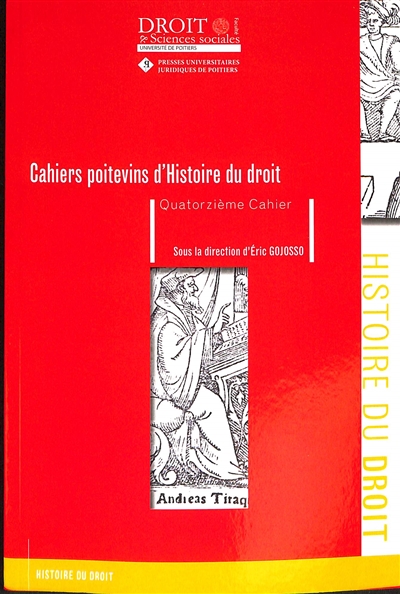 Cahiers poitevins d'histoire du droit, n° 14
