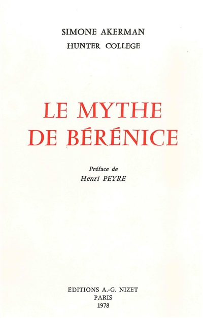Le mythe de Bérénice
