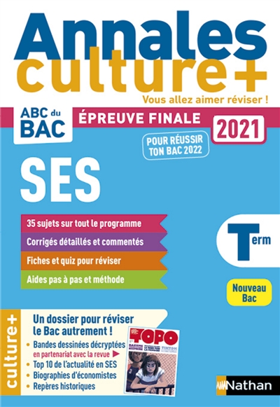 SES terminale : annales culture +, épreuve finale 2021 : nouveau bac