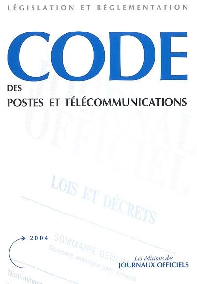 Code des postes et télécommunications 2004