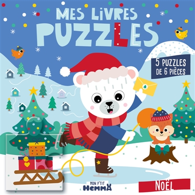 Mon P'tit Hemma : Mes Livres puzzles : Noël - 5 puzzles de 6 pièces